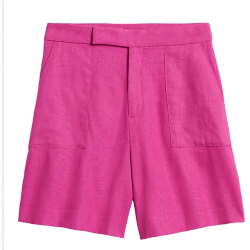 Banana Republic Linen Blend High Waisted Shorts Sz 8 - Picture 2 of 5